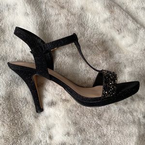 L Lorraine Rachel Black Rhinestone Heels 7.5